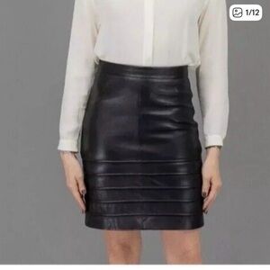 All Saints Black leather skirt, size 8.